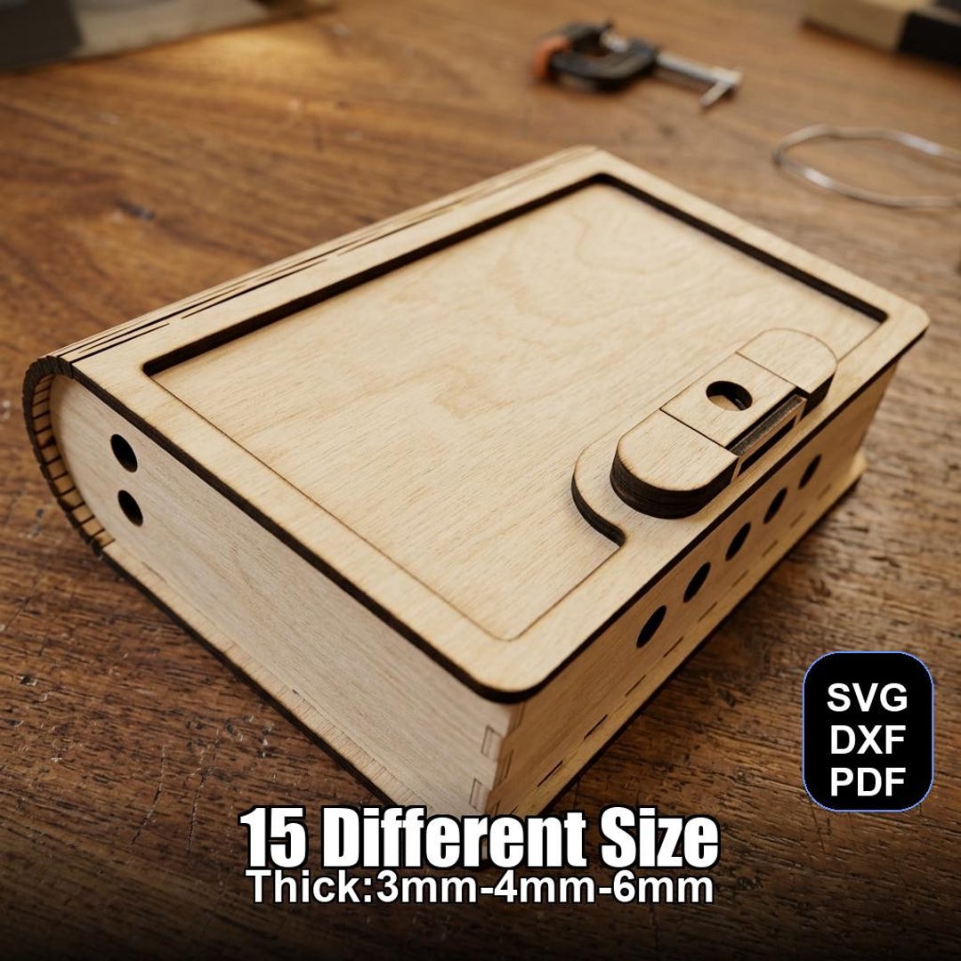 Living Hinge Book Laser Cut File | SVG DXF PDF for Glowforge & Xtool ...