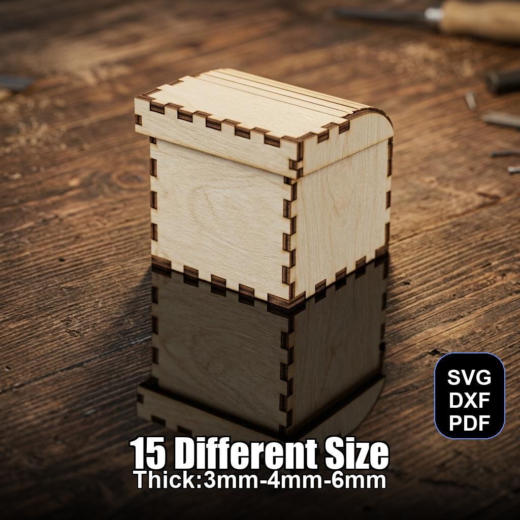 Living Hinge Box Laser Cut File | SVG DXF PDF for Glowforge & Xtool ...