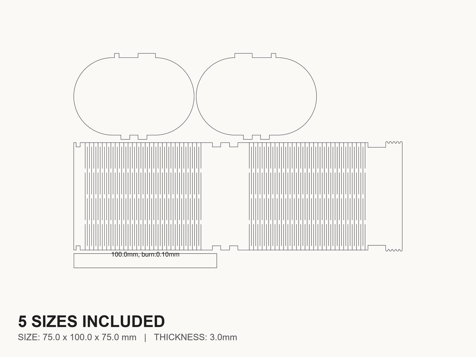 Living Hinge Box Laser Cut File | SVG DXF PDF for Glowforge & Xtool ...
