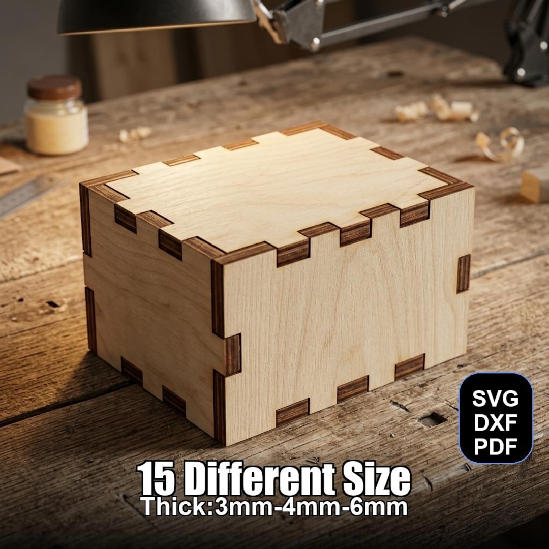 Closed Storage Box Laser Cut File | SVG DXF PDF for Glowforge & Xtool ...