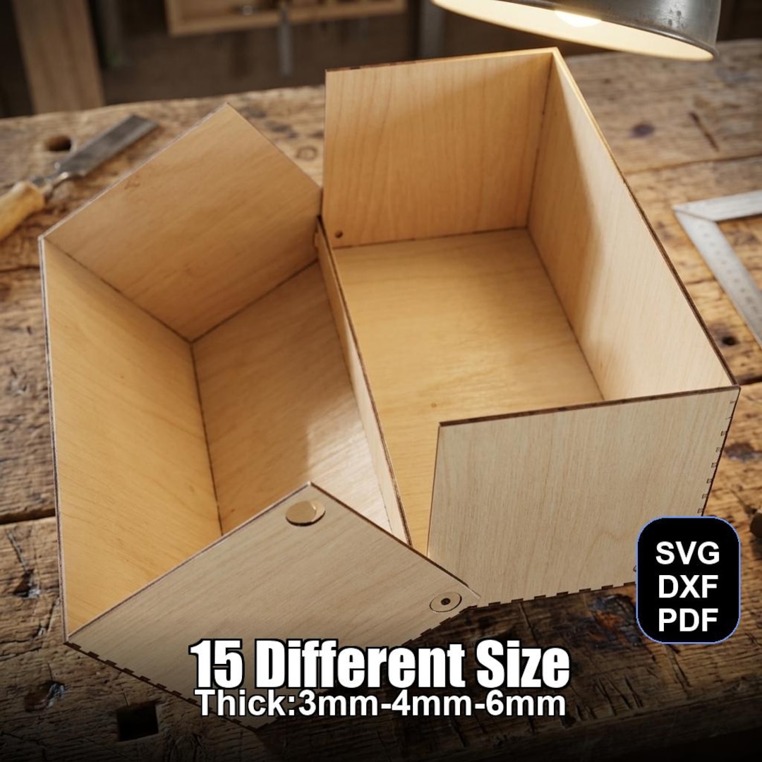 Side Hinge Storage Box Laser Cut File | SVG DXF PDF for Glowforge ...