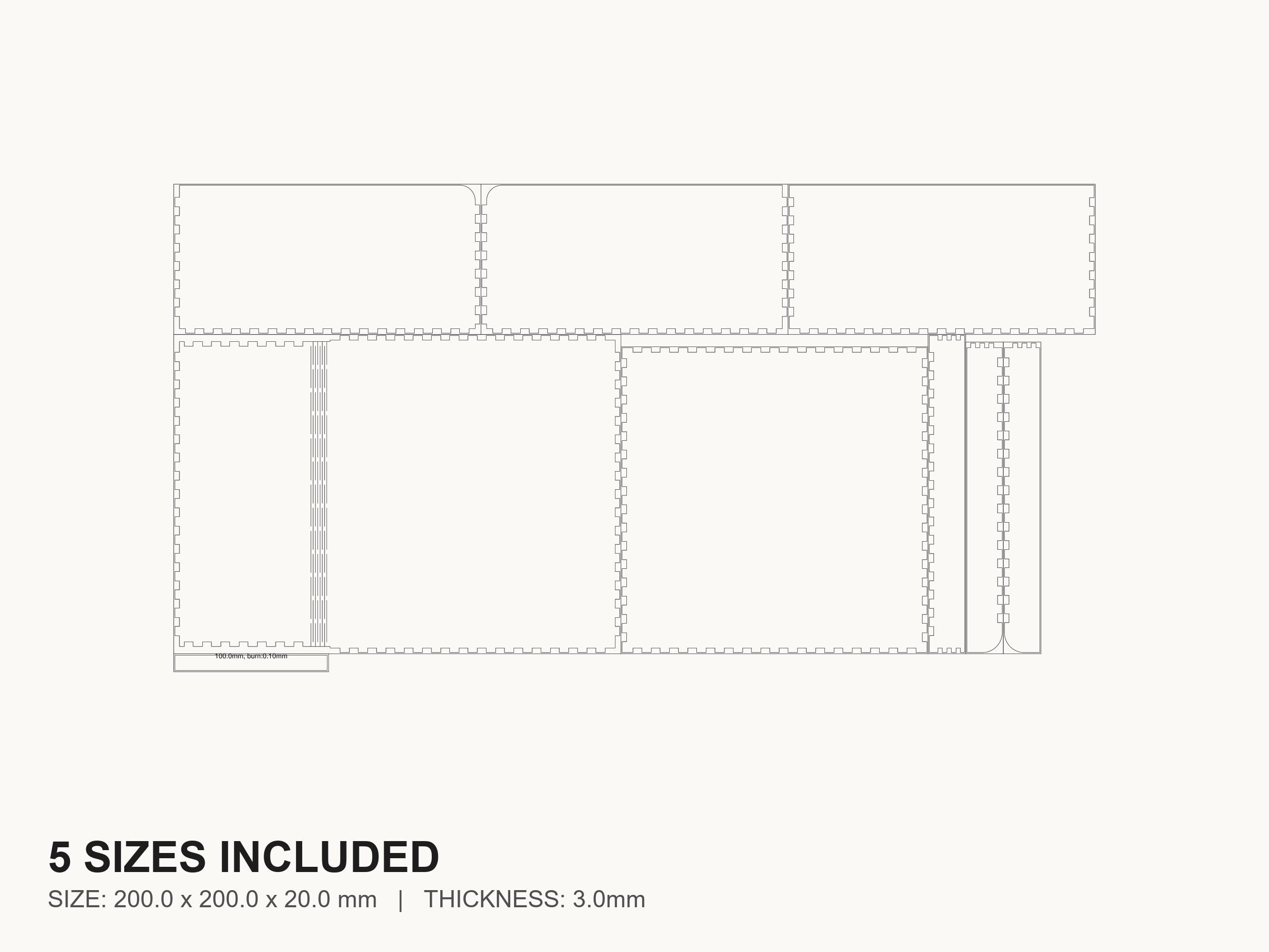 Living Hinge Box Laser Cut File | SVG DXF PDF for Glowforge & Xtool ...