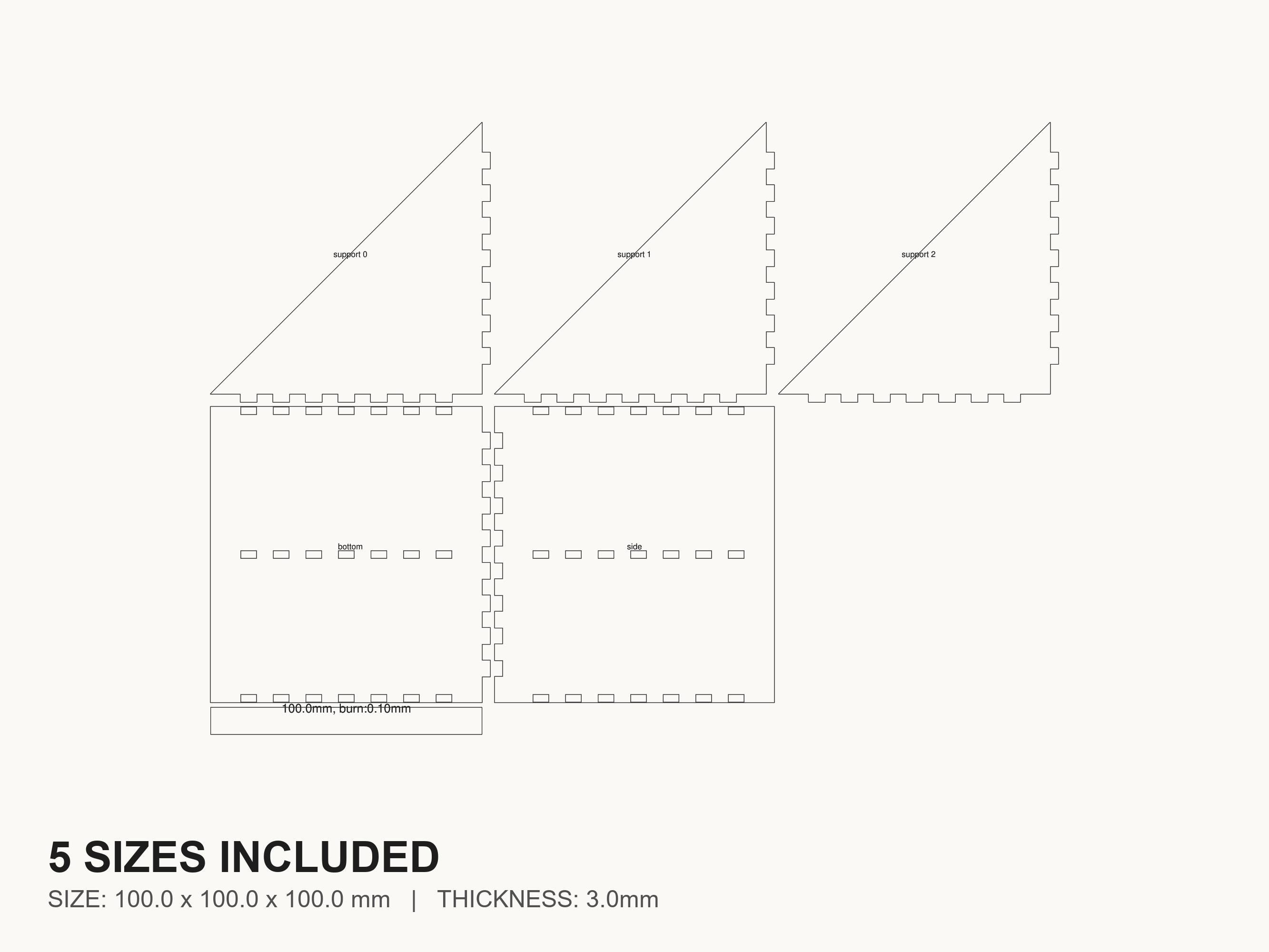 Half Storage Box Laser Cut File | SVG DXF PDF for Glowforge & Xtool ...