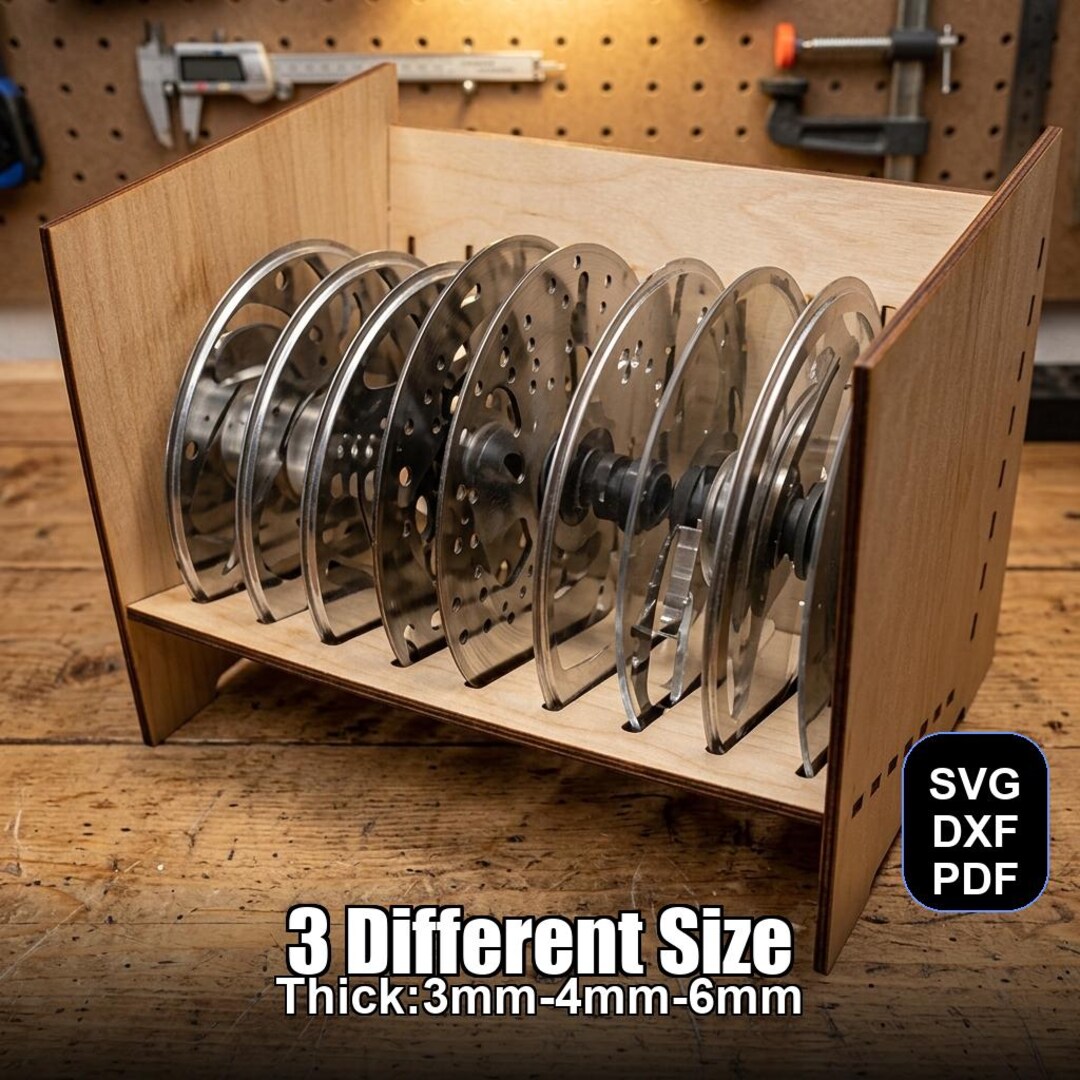 Disc Rack Laser Cut File | SVG DXF PDF for Glowforge & Xtool + Bonus - Etsy