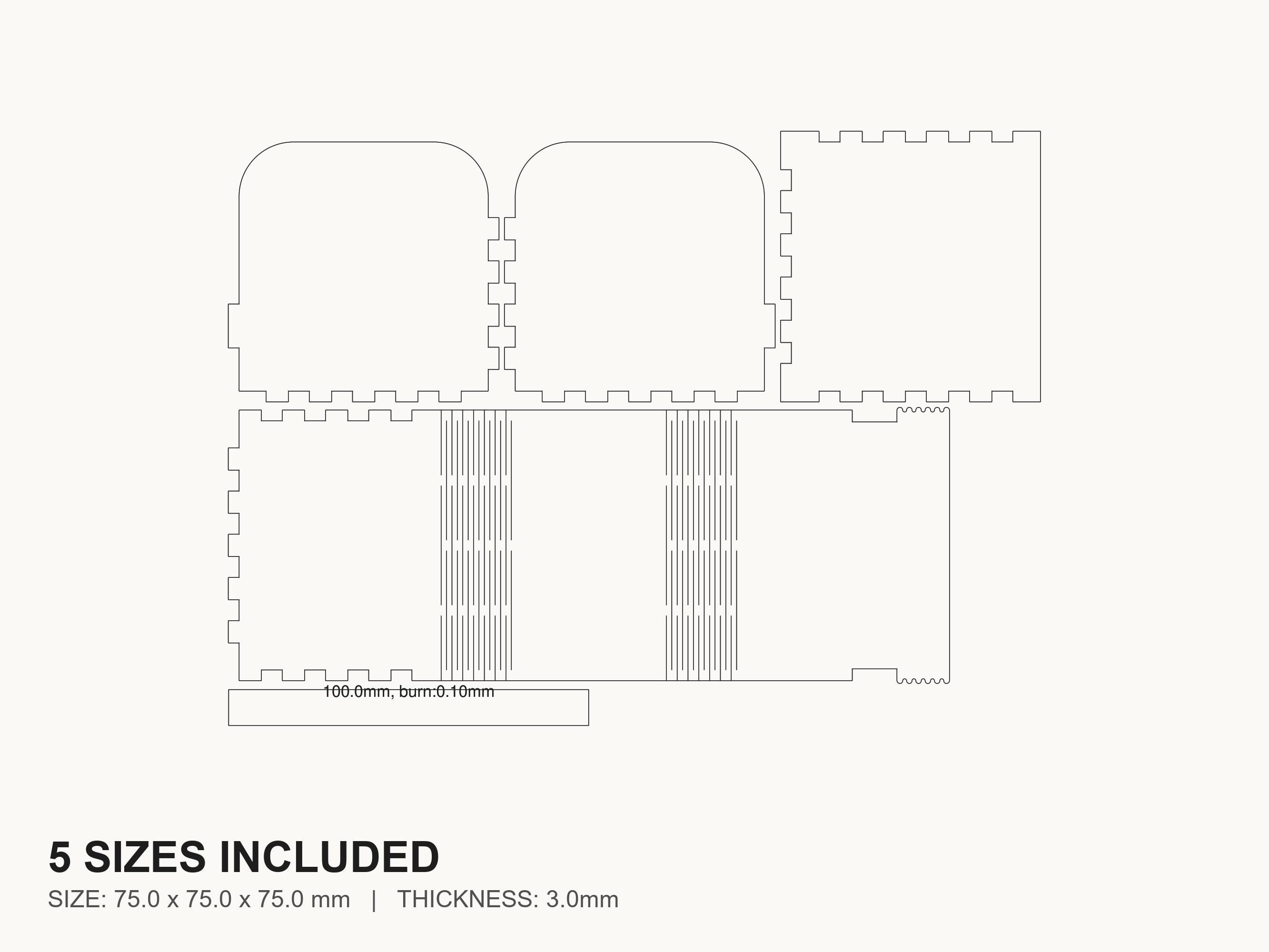 Living Hinge Box4 Laser Cut File | SVG DXF PDF for Glowforge & Xtool ...