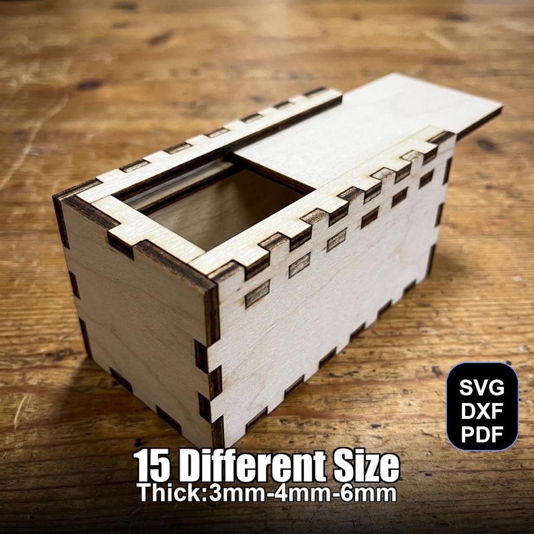 Sliding Lid Storage Box Laser Cut File | SVG DXF PDF for Glowforge ...