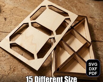 Zeven segmenten patroon lasergesneden bestand | SVG DXF-pdf voor Glowforge en xTool + Bonus
