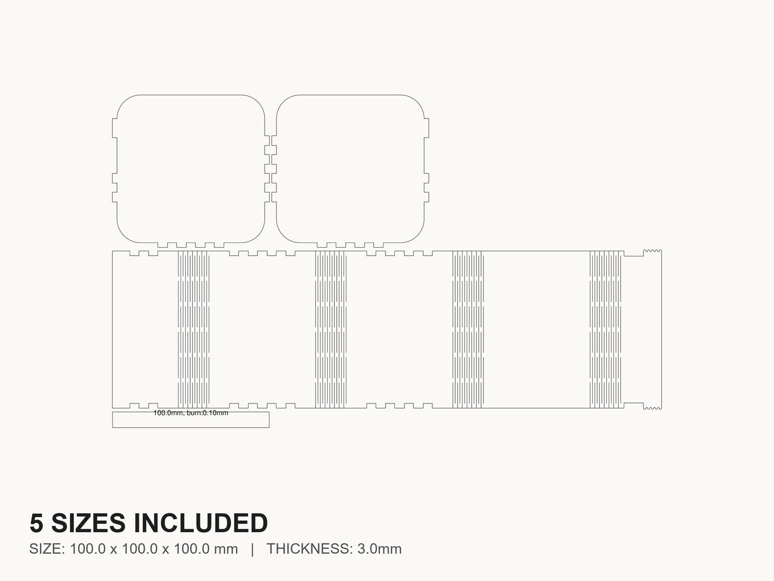 Living Hinge Storage Box Laser Cut File | SVG DXF PDF for Glowforge ...