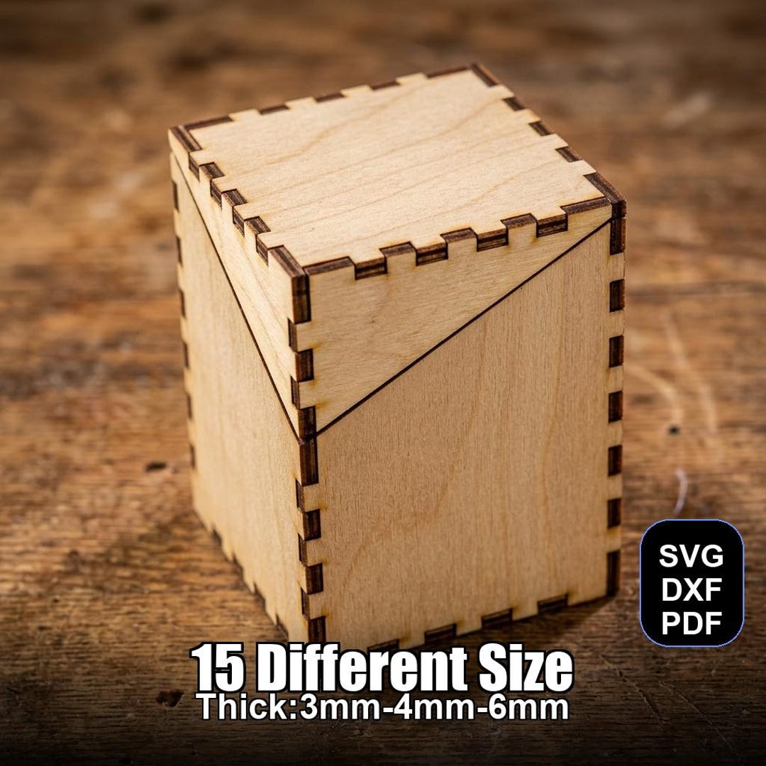 Uneven Height Storage Box Laser Cut File | SVG DXF PDF for Glowforge ...