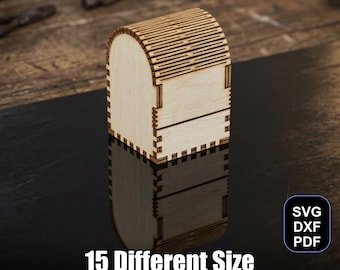 Living Scharnierdoos lasergesneden bestand | SVG DXF-pdf voor Glowforge en xTool + Bonus