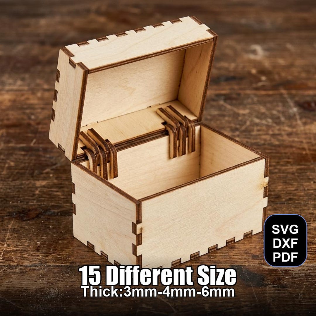 Hinge Storage Box Laser Cut File | SVG DXF PDF for Glowforge & Xtool ...