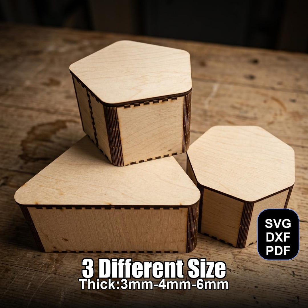 Rounded Regular Storage Box Laser Cut File | SVG DXF PDF for Glowforge ...