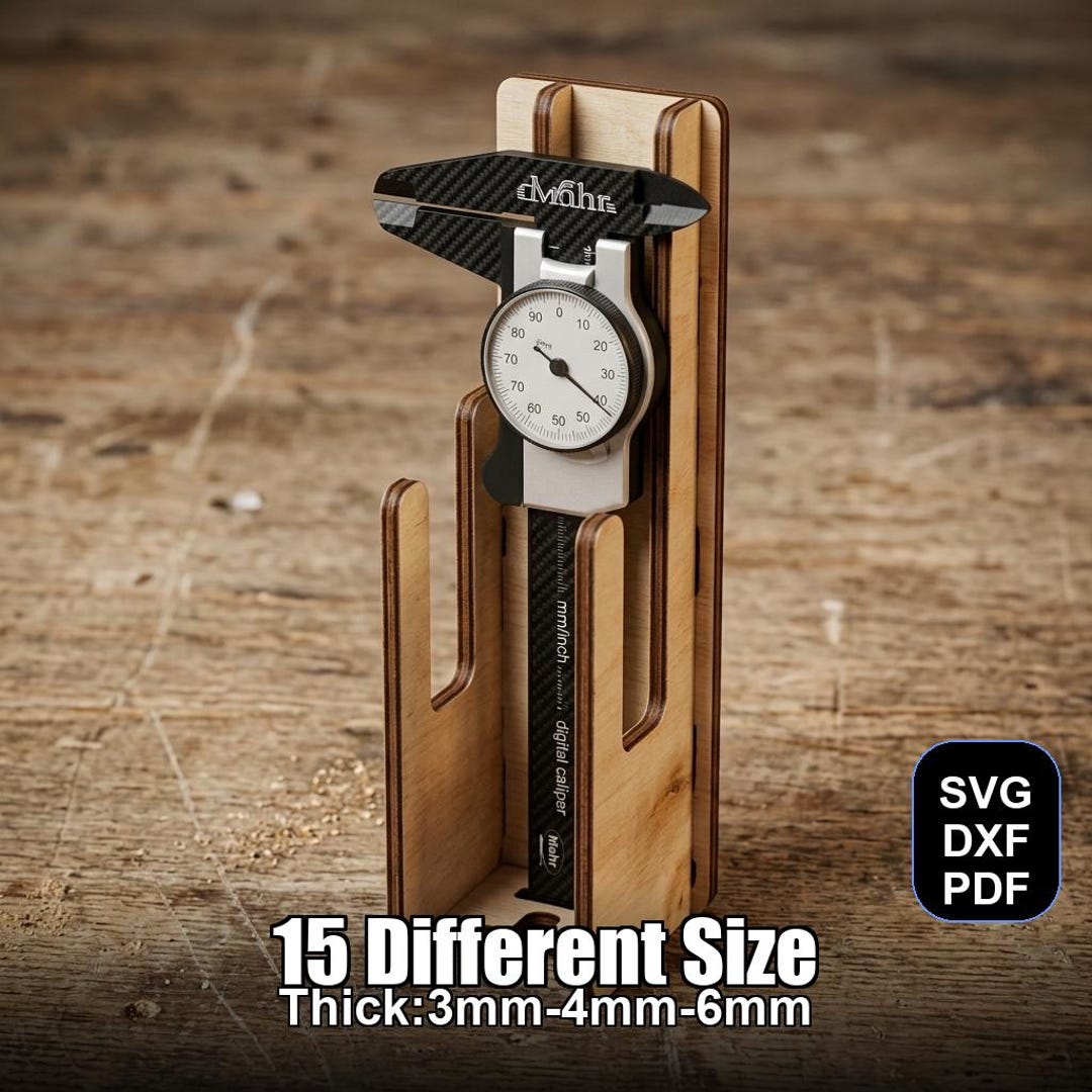 Wall Mounted Caliper Laser Cut File | SVG DXF PDF for Glowforge & Xtool ...