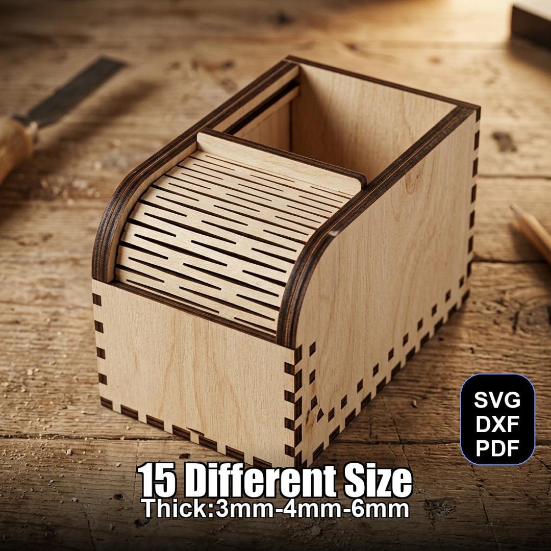 Shutter Storage Box Laser Cut File | SVG DXF PDF for Glowforge & Xtool ...