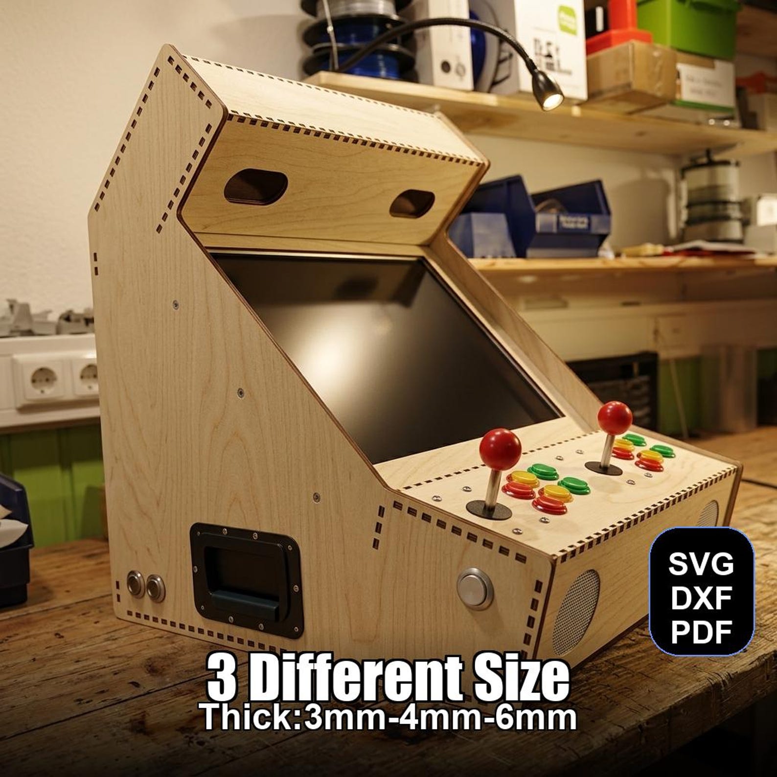 Arcade Laser Cut File | SVG DXF PDF for Glowforge & Xtool + Bonus - Etsy