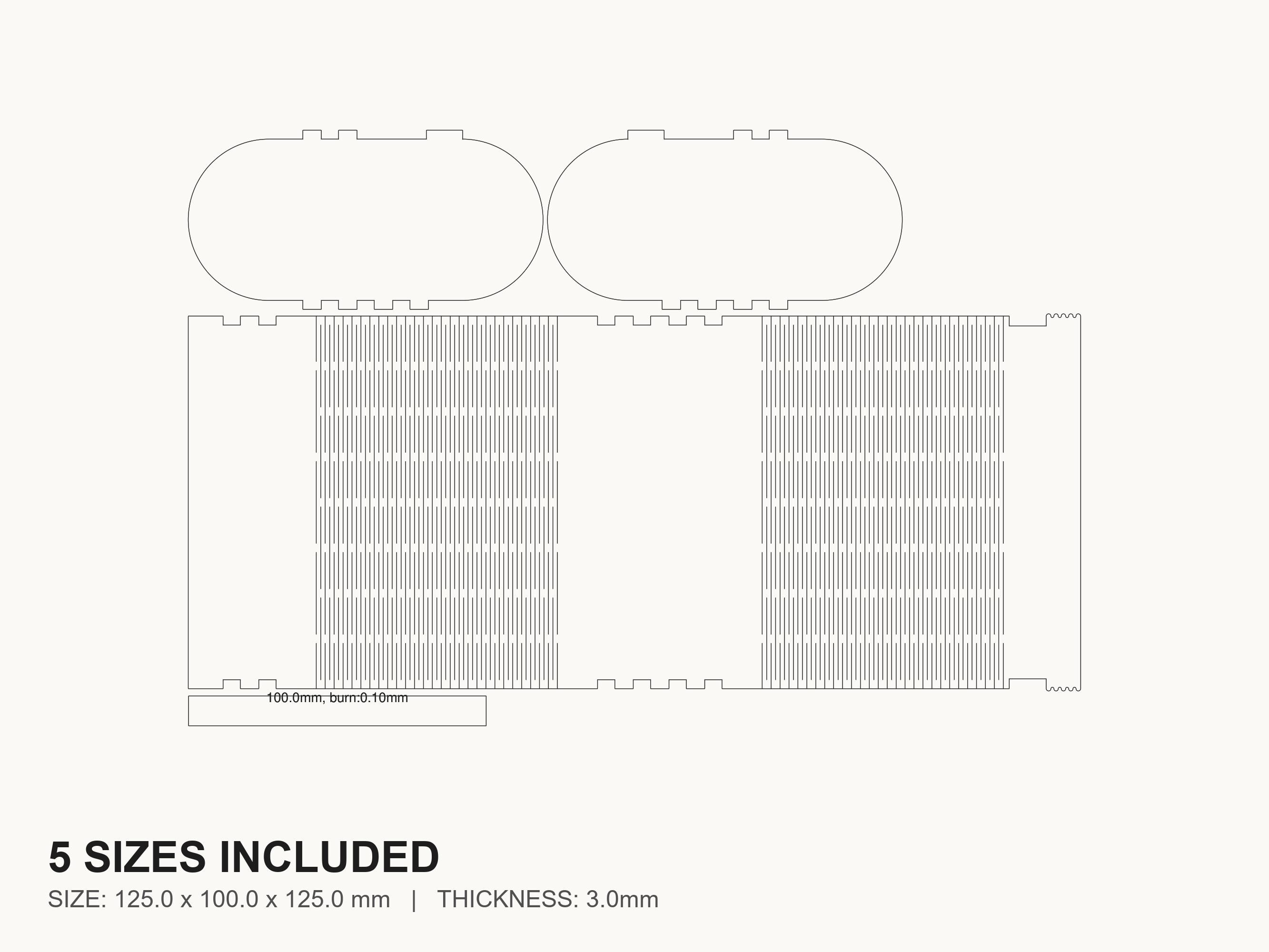 Living Hinge Box Laser Cut File | SVG DXF PDF for Glowforge & Xtool ...