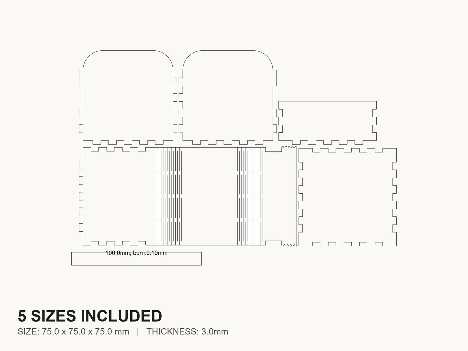 Living Hinge Box Laser Cut File | SVG DXF PDF for Glowforge & Xtool ...