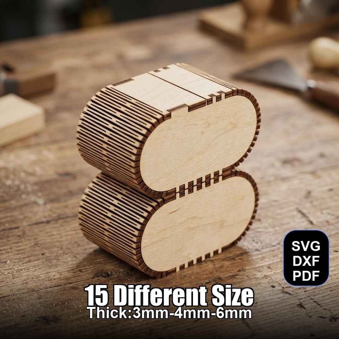 Living Hinge Storage Box Laser Cut File | SVG DXF PDF for Glowforge ...