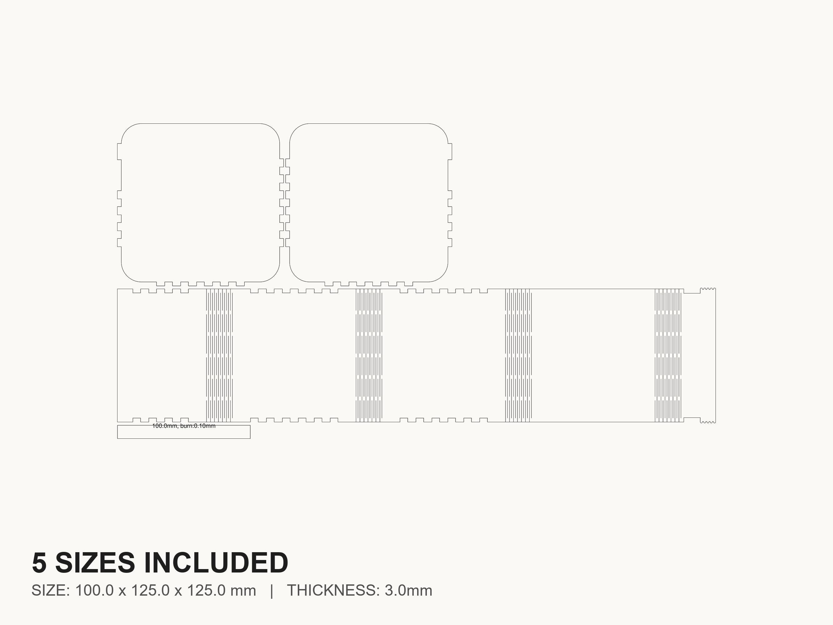 Living Hinge Storage Box Laser Cut File | SVG DXF PDF for Glowforge ...