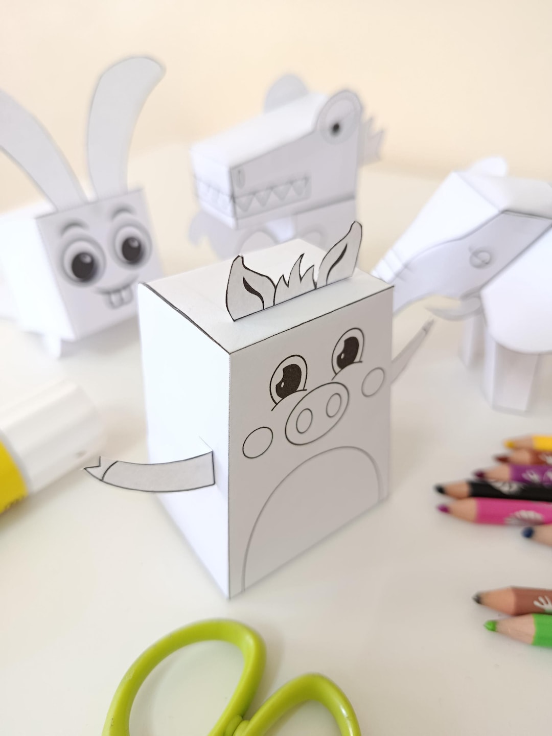 Printable Paper Animal Cubes | Kids Craft Toy PDF (digital Download) - Etsy