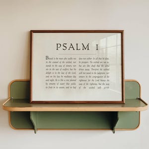 Psalm 1 Horizontal Bible Verse Wall Art: Minimalist Scripture Print (Digital Download)