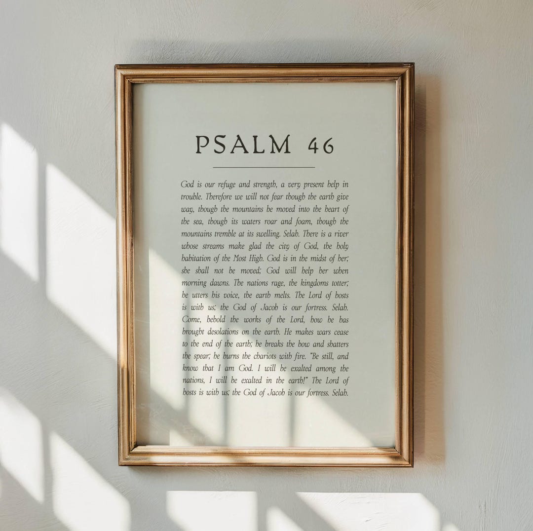 Psalm 46 Wall Art, Minimalist Christian Prints, Neutral Bible Verse ...