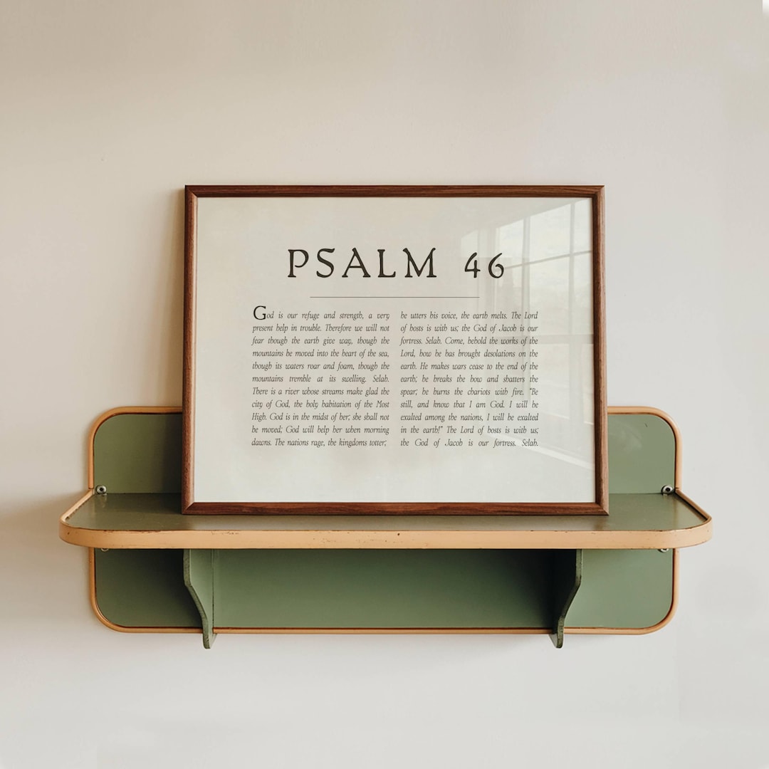 Psalm 46 Print | Horizontal Christian Wall Art | Minimalist Christian ...