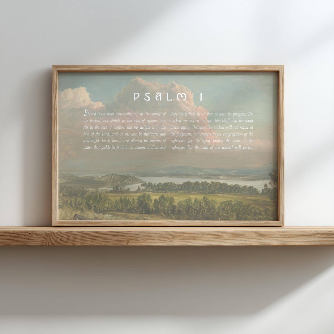 Psalm 1 Wall Art | Vintage Christian Home Decor | Colorful Scripture ...