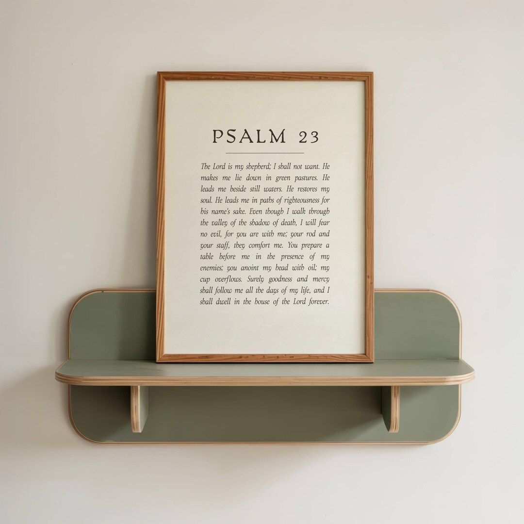 Psalm 23 Print, Minimalist Christian Wall Art, Printable Bible Verse ...