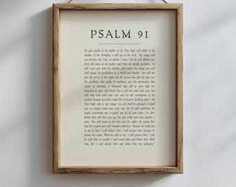 Psalm 91 Scripture Wall Art Printable | Minimalist Modern Christian ...
