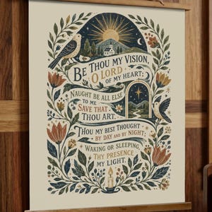 Song Lyric Hymn Art Tapestry Be Thou My Vision Choir Gifts Wall Hanging Christian Banner Choir Director Gift for Church Prayer Room Decor