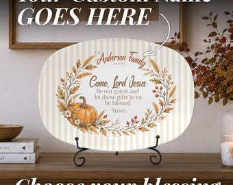 Personalized Serving Platter Christian Thanksgiving Tray Custom Name Gift Kitchen Decor Customized Charcuterie Plate New Home Blessing