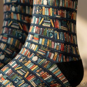 Book Socks Gift with Bookworm Statement Sock Bookish Socks for Reader Literary Present Stocking Stuffer Book Club Teacher Gift Librarian