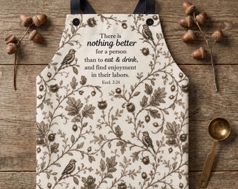 Personalized Apron for Women Custom Name Apron Gift for Mom Christian Hostess Gift for Grandma Customizeable Apron with Bible Verse Present