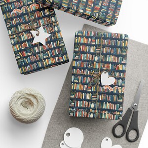 Colorful Book Spine Pattern Bookshelf Wrapping Paper Reading Enthusiast Gift Dark Background Design Literary Theme Wrap Premium Quality Paper Beautiful Packaging Material Book Lover Present Perfect Birthday Gift Teacher Appreciation Present