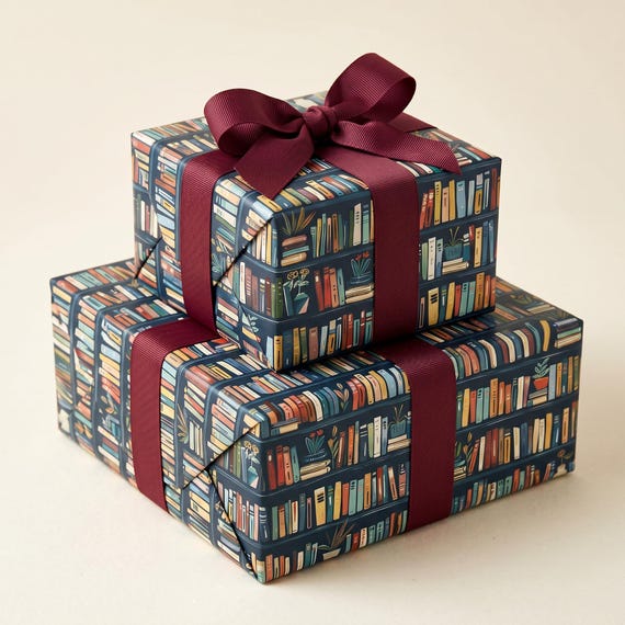 Book Wrapping Paper Bookish Gift Wrap for Readers Literary Book Lover Whimsical Luxury Wrapping Paper Bookworm Gifts for Book Lovers