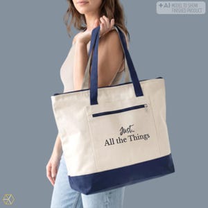 Mom Bag Large Canvas Tote Sports Mom Bag Work Tote for Farmers Market Weekender Road Trip Essentials Caryall Book Bag Just All the Things
