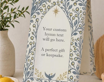 Custom Hymn Towel Personalized Christian Song Lyrics Long Distance Friendship Gifts for New Homeowner Gift Religious Keepsake Tea Towel