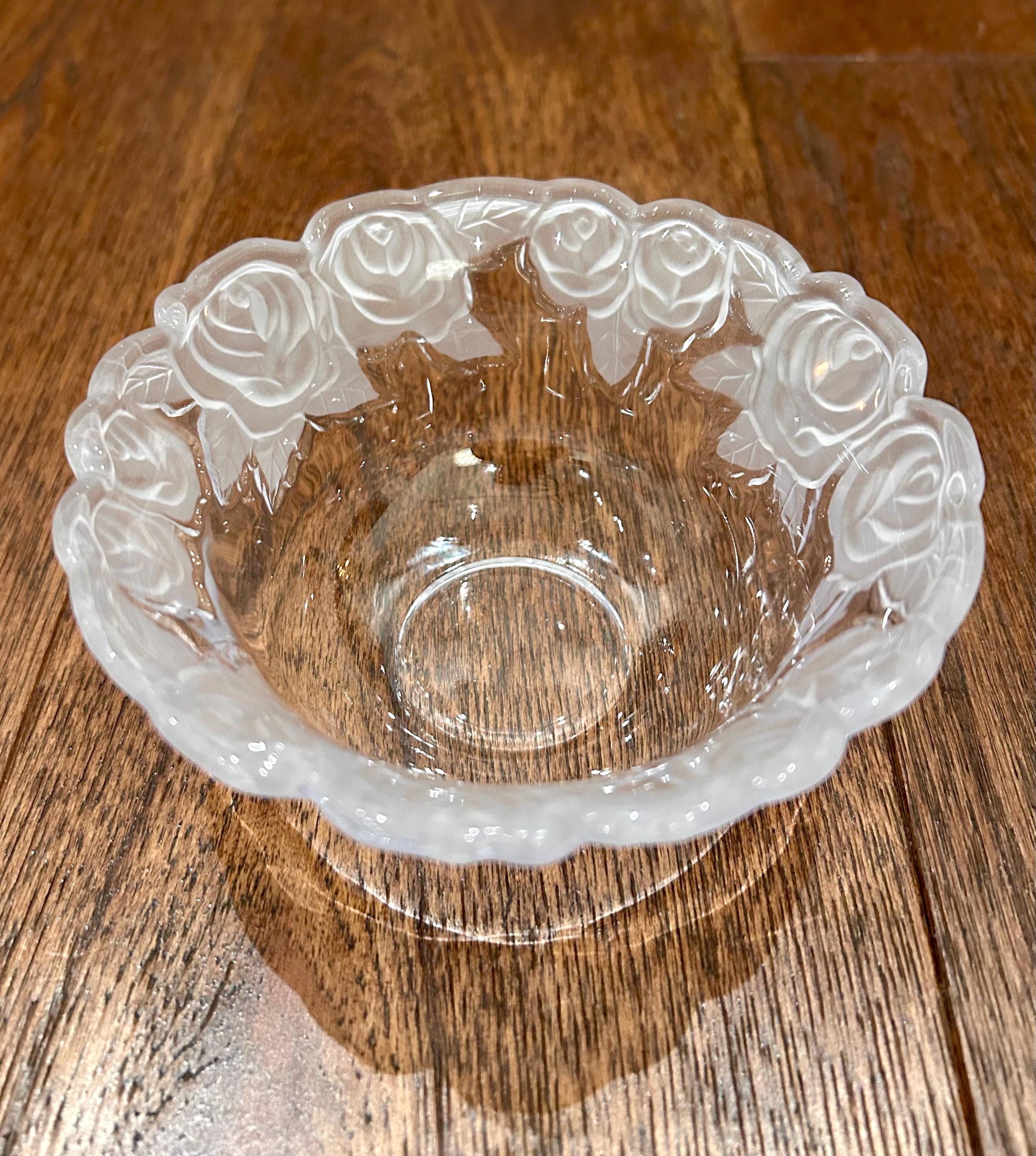 Vintage Crystal Rose Bowl - Etsy