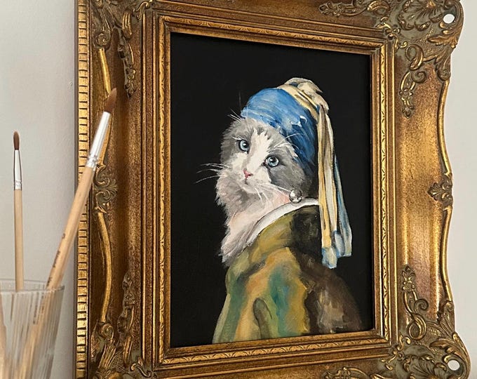 Painting "Ragdoll with a pearl earring"