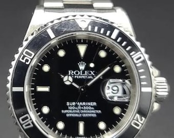 Rolex Men's 40MM Stainless Steel Submariner Oyster 16610 W/ Papers 1998