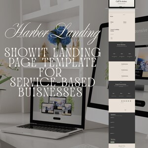 Plantilla Showit Harbor Landing / Página única / Proveedor de servicios / Asistente virtual / Sitio web de coaching