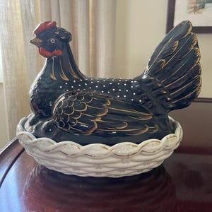 Antique Staffordshire Hen on Nest | Egg Box, Tureen | 19th Century | Rare | Jackfield