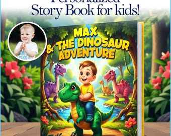 Libro de dinosaurios personalizado para niños - Historia de aventuras con dinosaurios con nombre personalizado para niños y niñas - Regalo de cumpleaños de T-Rex para hijo o nieto