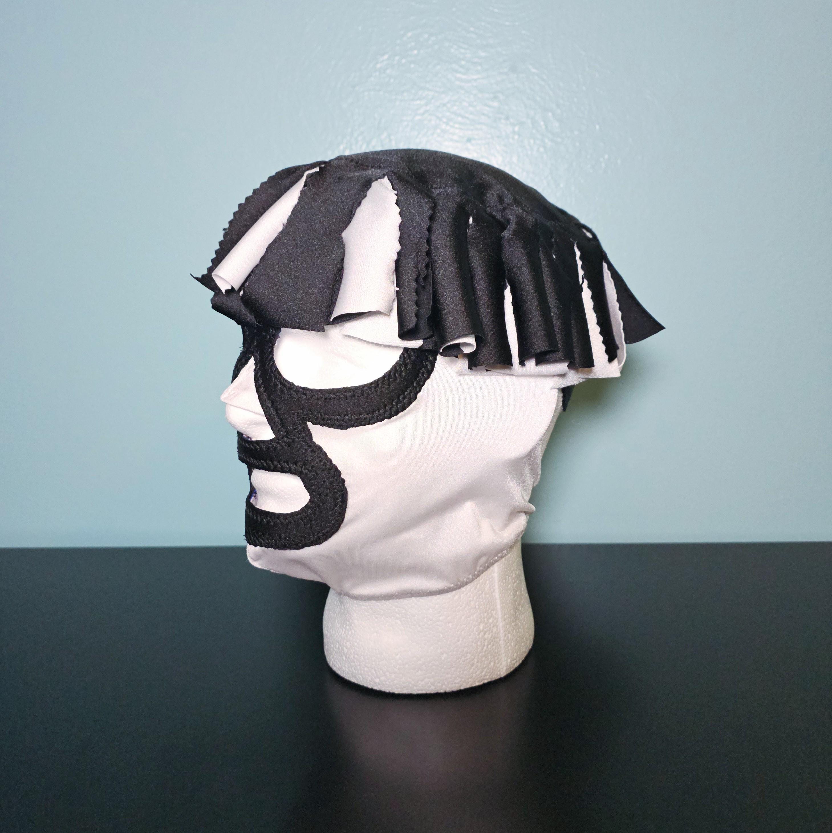 White & Black Spandex "GOON" Mask with Hair