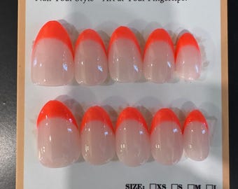 Coral French Tips