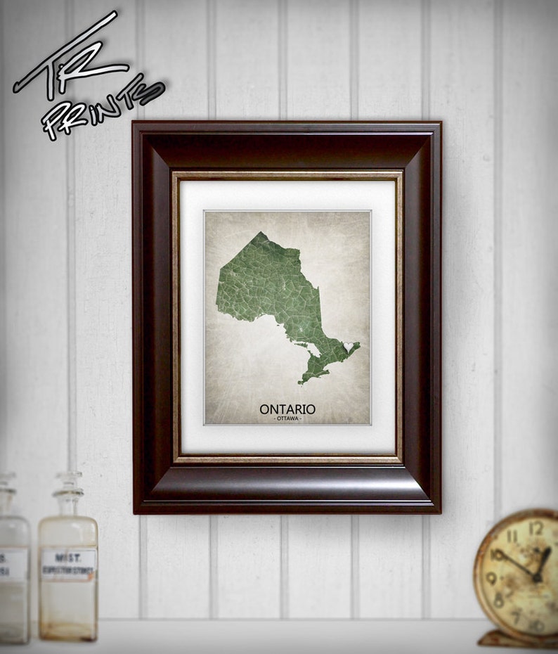 Ontario Canada Map Print Home Is Where The Heart Is Love Map Original Custom Map Art Print Available in Multiple Sizes & Color options image 3