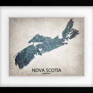 Nova Scotia Canada Map Print Home Is Where The Heart Is Love Map Original Personalized Map Print in Multiple Sizes & Colors image 4