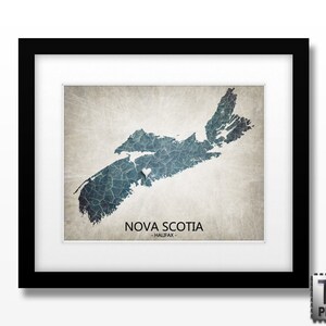 Nova Scotia Canada Map Print Home Is Where The Heart Is Love Map Original Personalized Map Print in Multiple Sizes & Colors image 1