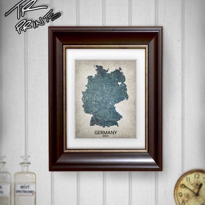 Germany Map Art Print Home Is Where The Heart Is Love Map Original Custom Map Art Print Available in Multiple Sizes image 3